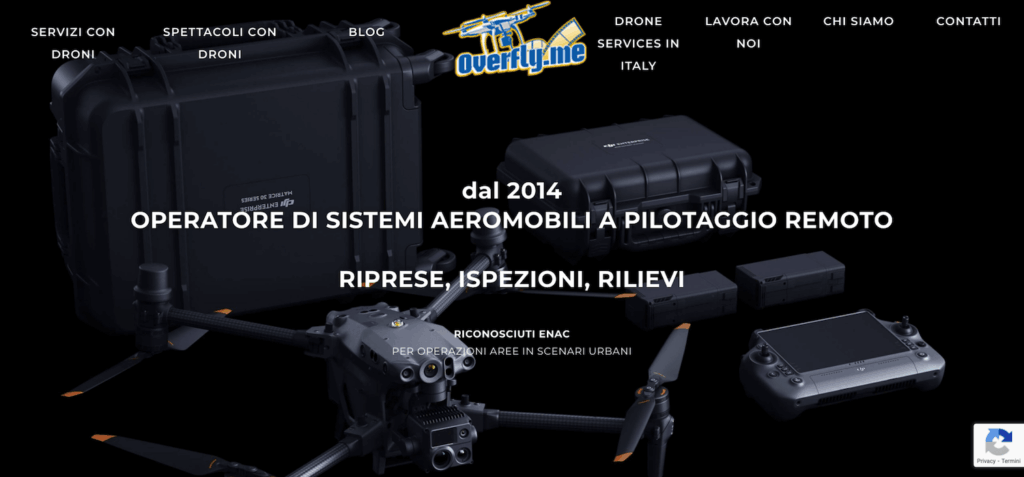 Homepage del sito Overfly.me
